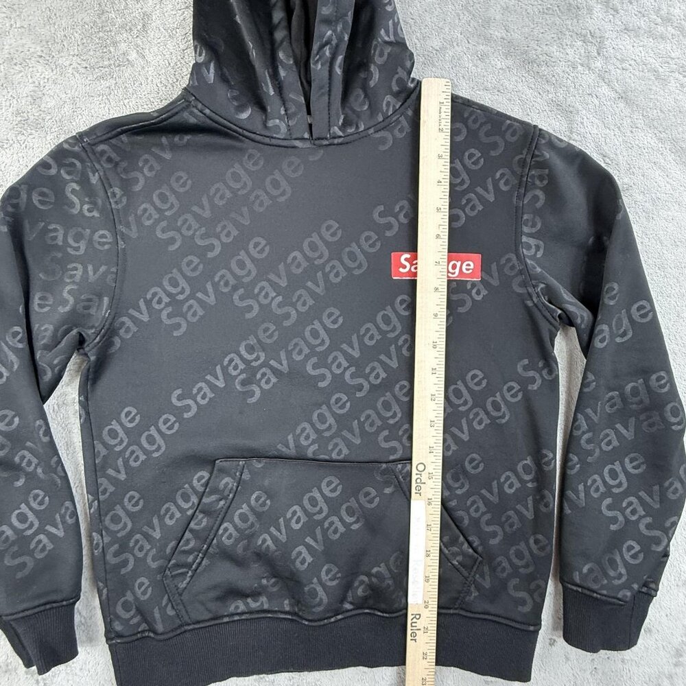 Savage Sweatshirt Hoodie Youth Large 14/16 All Over Print Pullover Encrypted Y2K - Picture 5 of 14